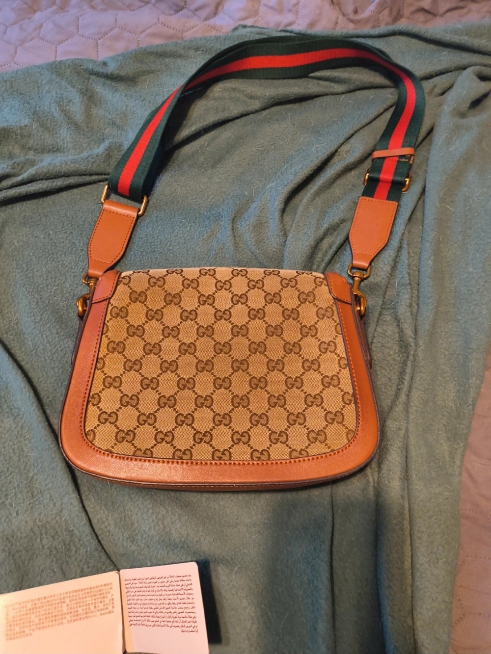 Gucci Monogram Canvas Crossbody with Web Strap